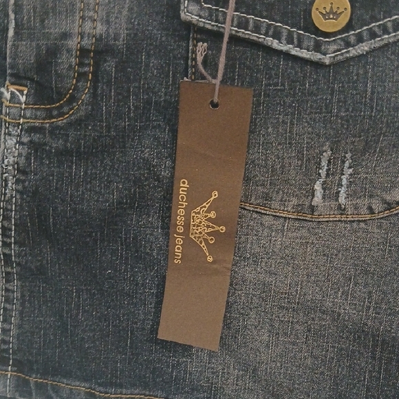 Trendy Dark Wash Mini Skirt Small - Picture 2 of 5